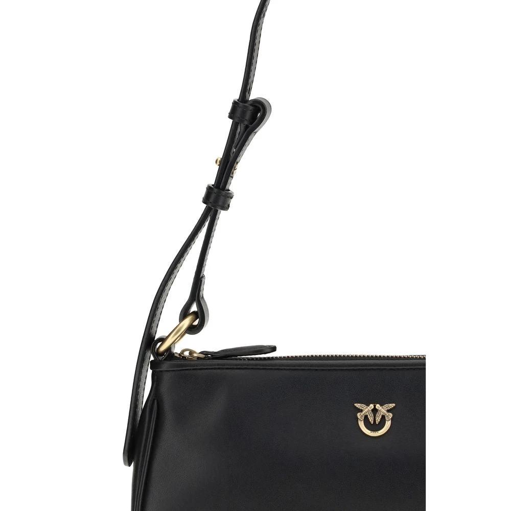 PINKO Schwarze Bos Taurus Kalbsleder Schultertasche by PINKO