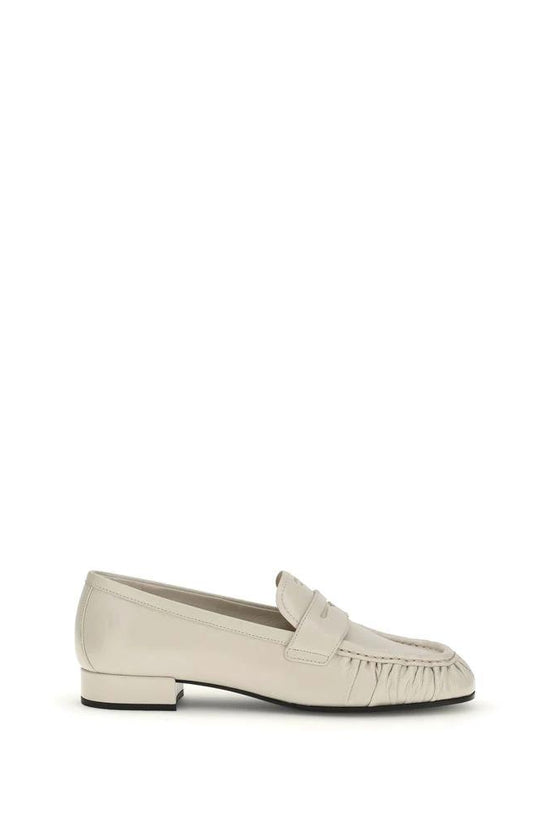 Prada Beige Kalbsleder Bos Taurus Slipper-Loafer by Prada