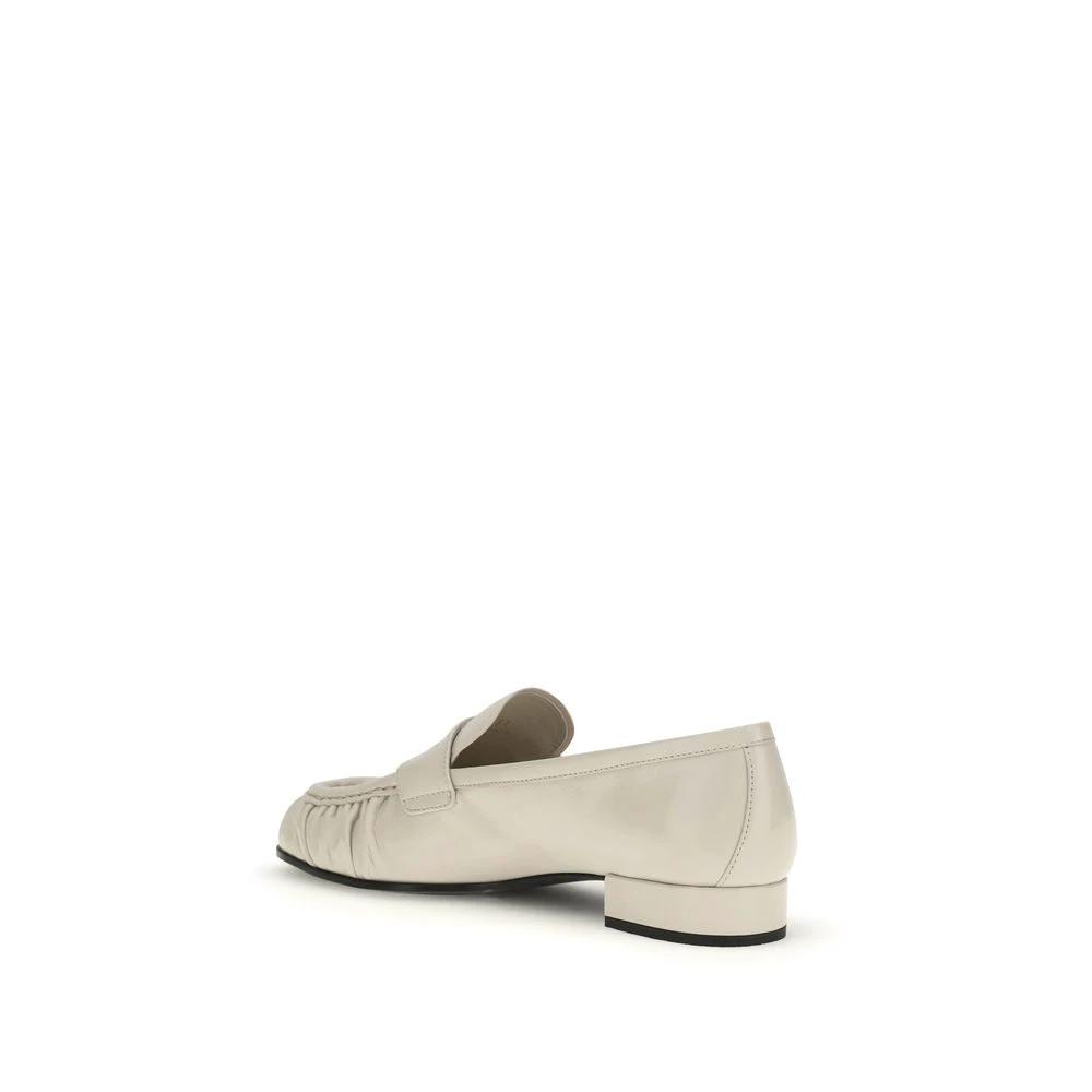 Prada Beige Kalbsleder Bos Taurus Slipper-Loafer by Prada