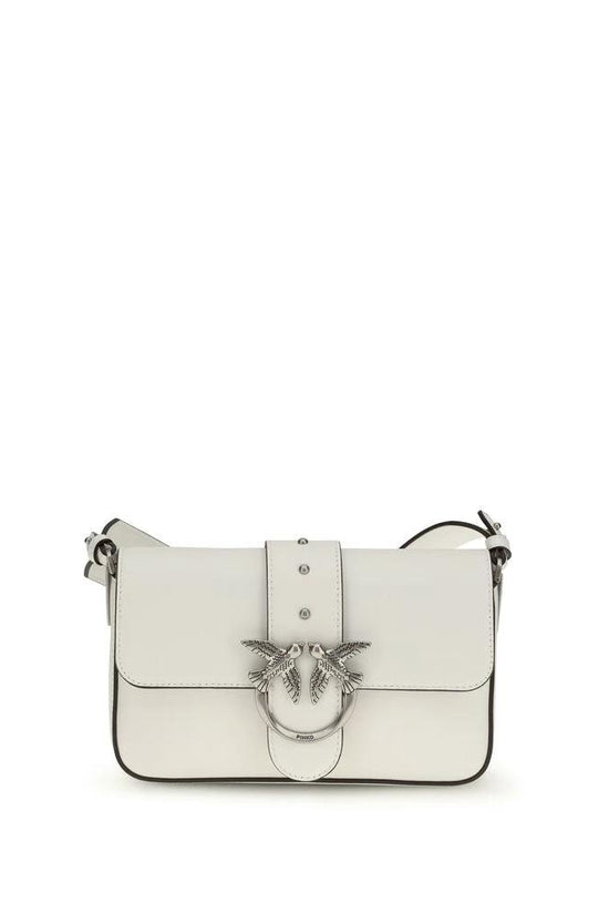 PINKO Weiße Schultertasche aus Kalbsleder Bos Taurus by PINKO
