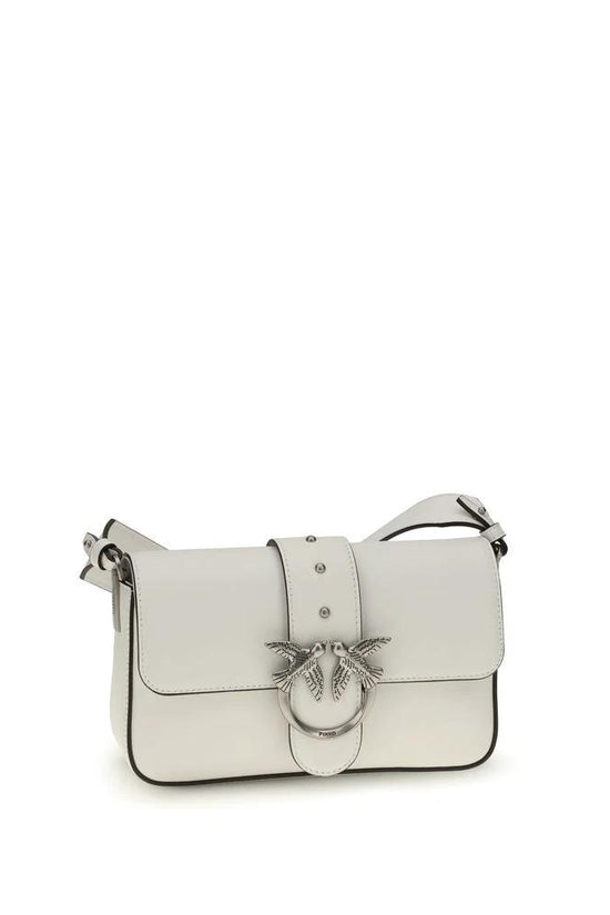 PINKO Weiße Schultertasche aus Kalbsleder Bos Taurus by PINKO