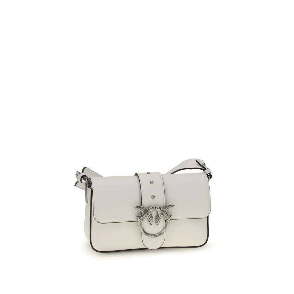 PINKO Weiße Schultertasche aus Kalbsleder Bos Taurus by PINKO