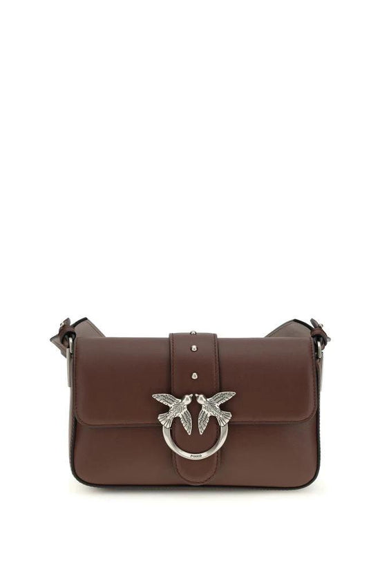 PINKO Braune Kalbsleder Bos Taurus Schultertasche by PINKO