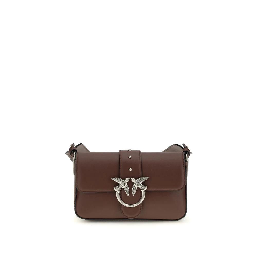 PINKO Braune Kalbsleder Bos Taurus Schultertasche by PINKO
