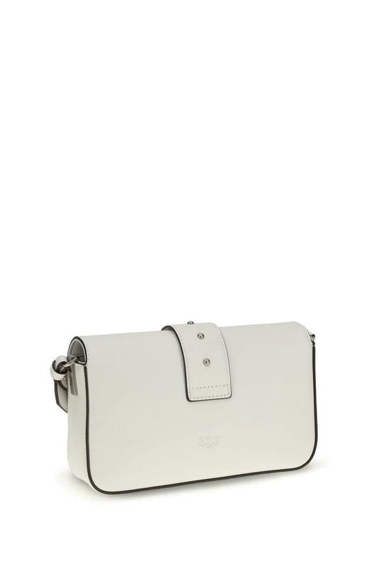 PINKO Weiße Schultertasche aus Kalbsleder Bos Taurus by PINKO