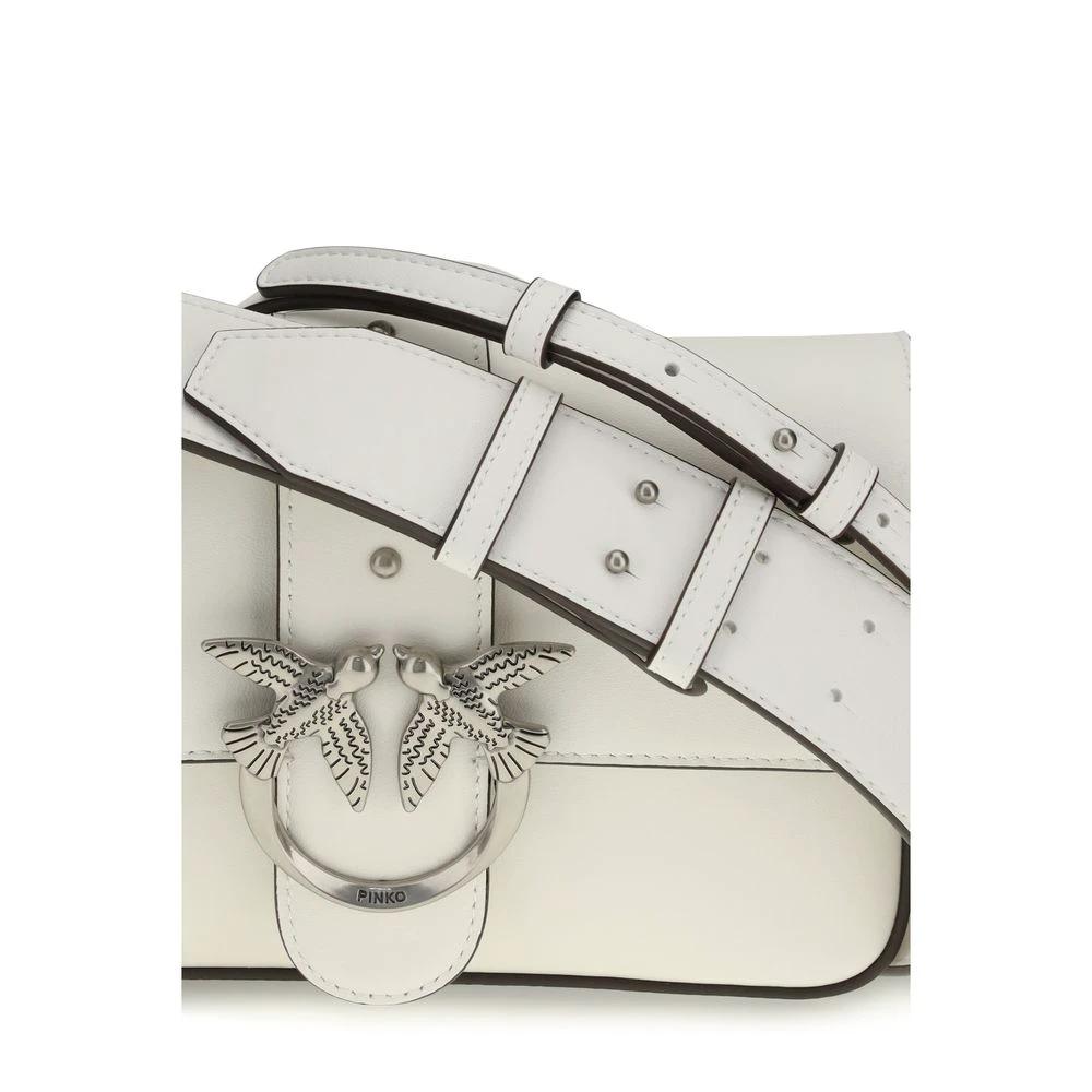 PINKO Weiße Schultertasche aus Kalbsleder Bos Taurus by PINKO