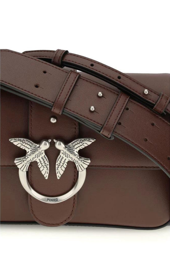 PINKO Braune Kalbsleder Bos Taurus Schultertasche by PINKO