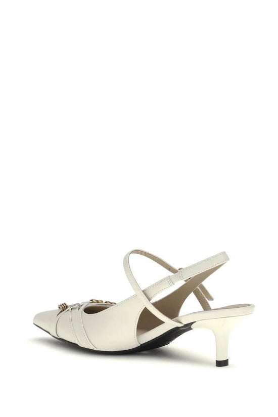 PINKO Weiße Pumps aus Kalbsleder Bos Taurus mit mittelhohem Absatz by PINKO
