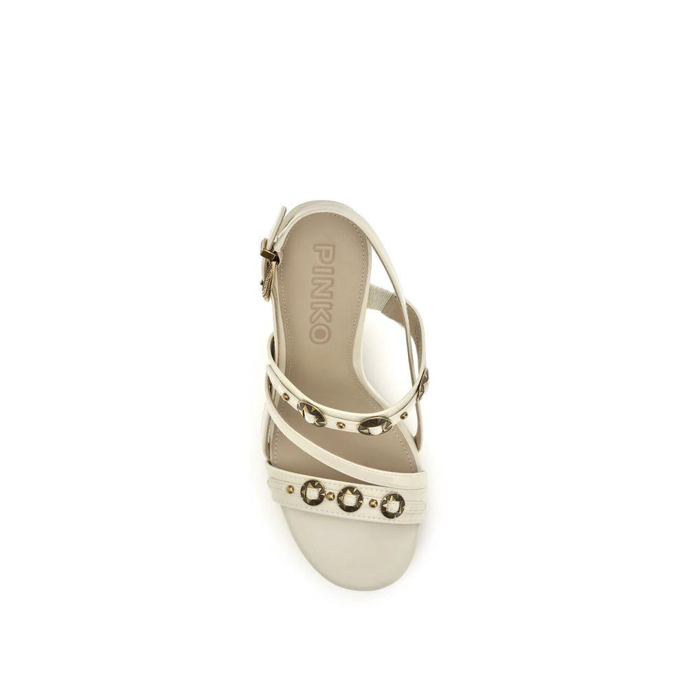 PINKO Beige Kalbsleder Bos Taurus Stiletto-Sandalen by PINKO