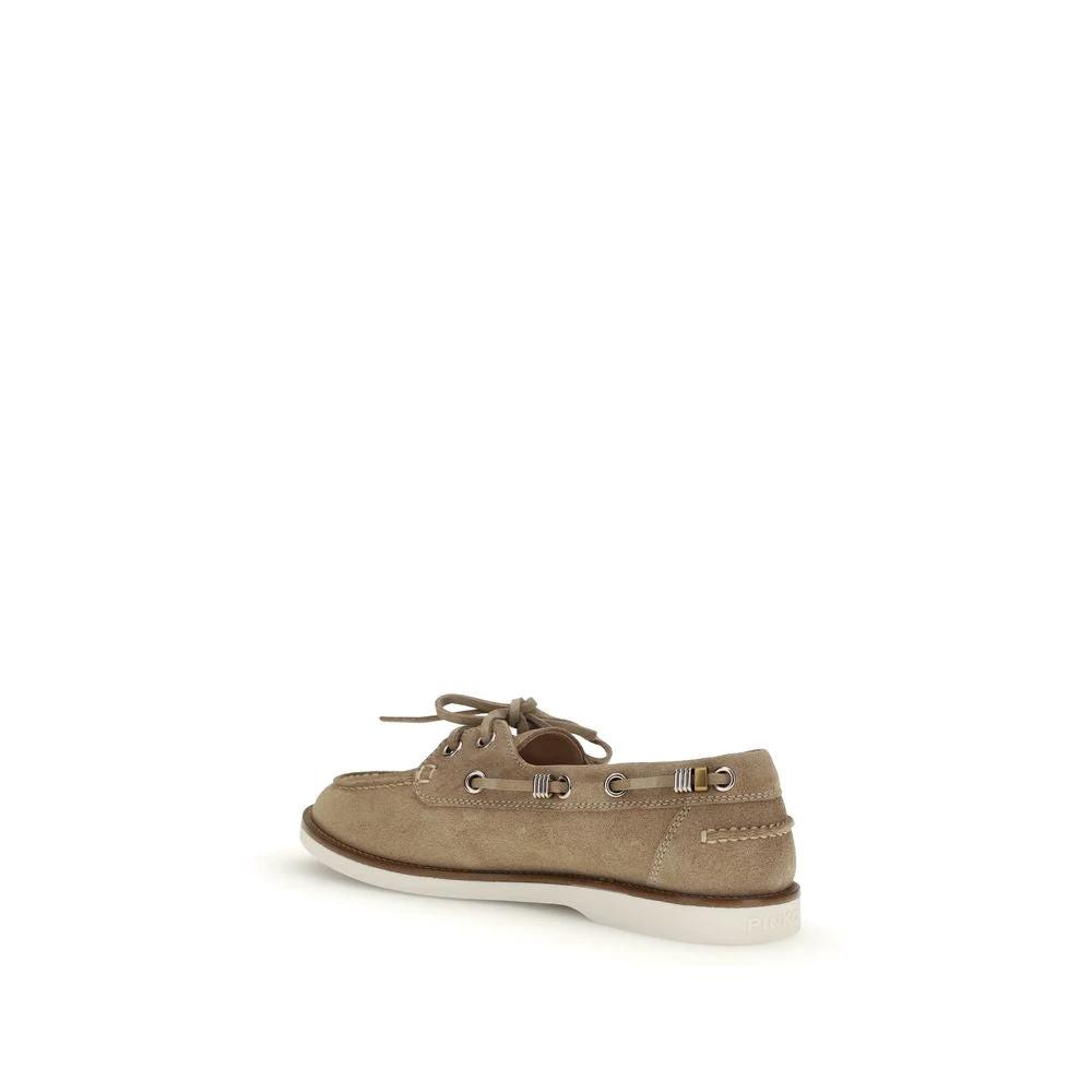 PINKO Beige Kalbsleder Bos Taurus Slipper-Loafer by PINKO