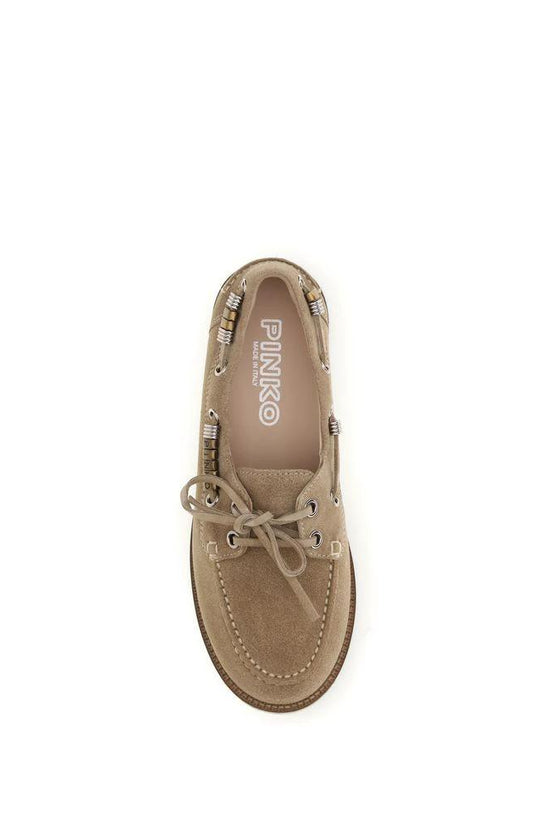 PINKO Beige Kalbsleder Bos Taurus Slipper-Loafer by PINKO