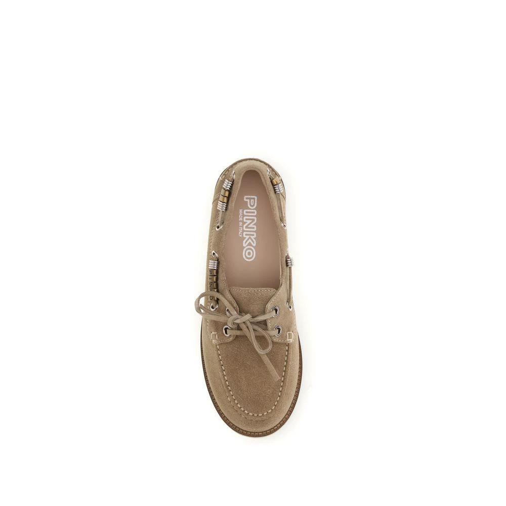 PINKO Beige Kalbsleder Bos Taurus Slipper-Loafer by PINKO