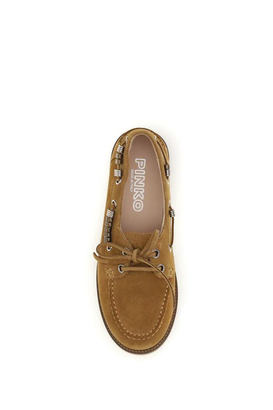 PINKO Braune Kalbsleder Bos Taurus Slipper-Loafer by PINKO