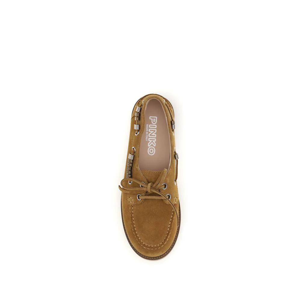 PINKO Braune Kalbsleder Bos Taurus Slipper-Loafer by PINKO
