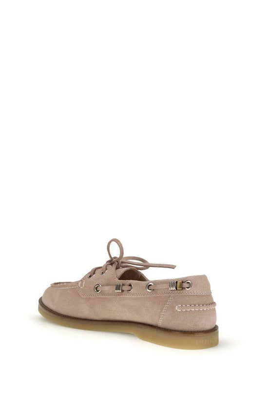 PINKO Beige Calf Leather Bos Taurus Slip-On Loafers by PINKO