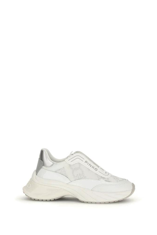 PINKO Weiße Bos Taurus Kalbsleder Chunky Sneaker by PINKO
