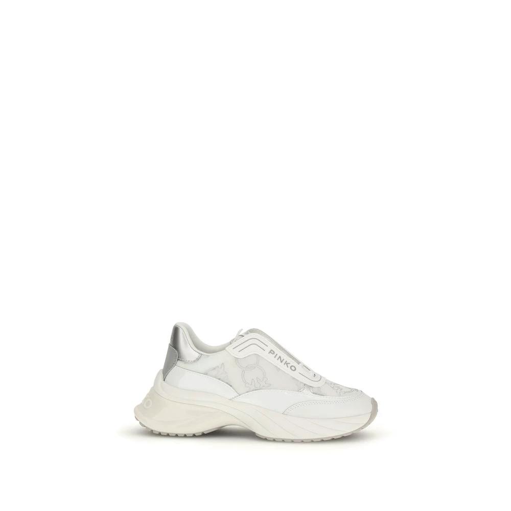 PINKO Weiße Bos Taurus Kalbsleder Chunky Sneaker by PINKO