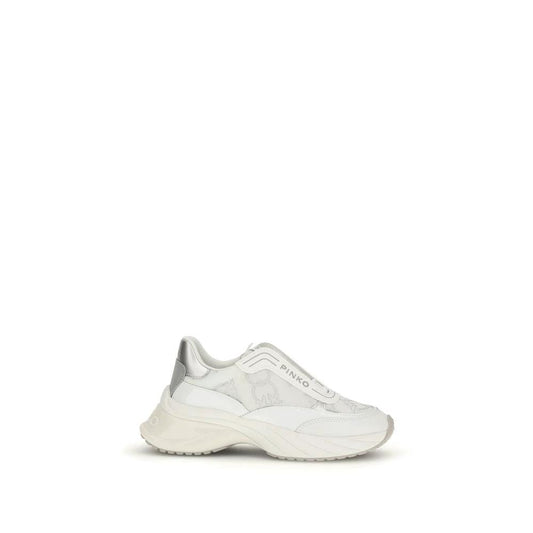 PINKO Weiße Bos Taurus Kalbsleder Chunky Sneaker by PINKO