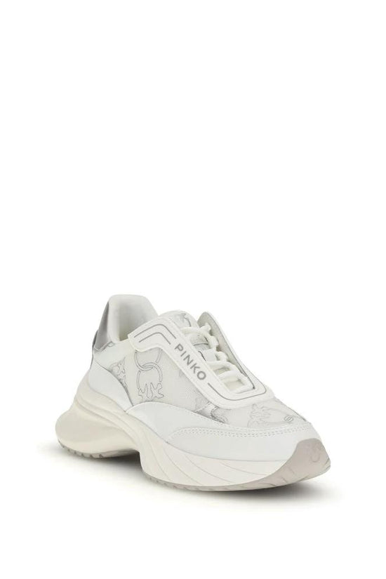 PINKO Weiße Bos Taurus Kalbsleder Chunky Sneaker by PINKO