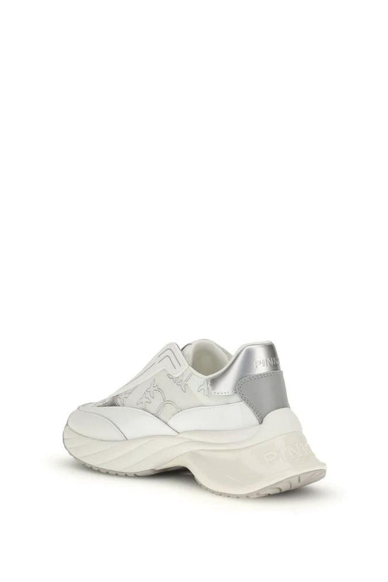 PINKO Weiße Bos Taurus Kalbsleder Chunky Sneaker by PINKO