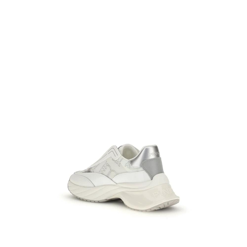 PINKO Weiße Bos Taurus Kalbsleder Chunky Sneaker by PINKO