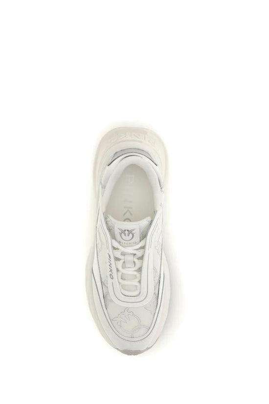 PINKO Weiße Bos Taurus Kalbsleder Chunky Sneaker by PINKO