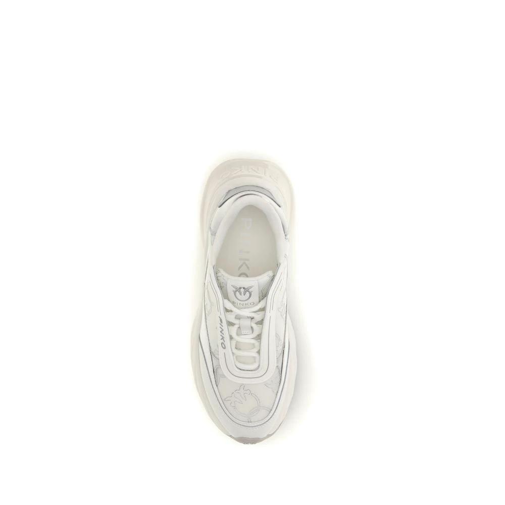 PINKO Weiße Bos Taurus Kalbsleder Chunky Sneaker by PINKO