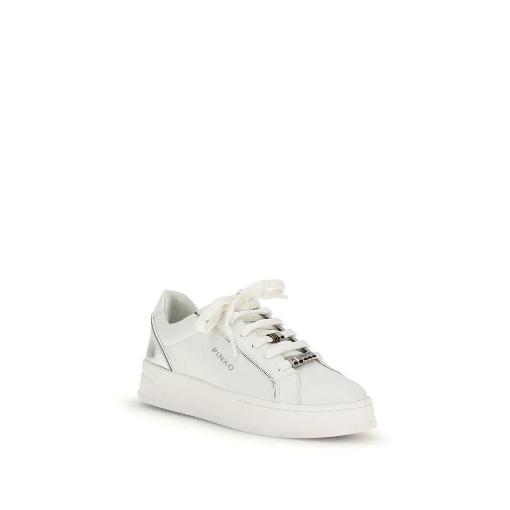 PINKO Weiße Bos Taurus Kalbsleder Low-Top-Sneaker by PINKO