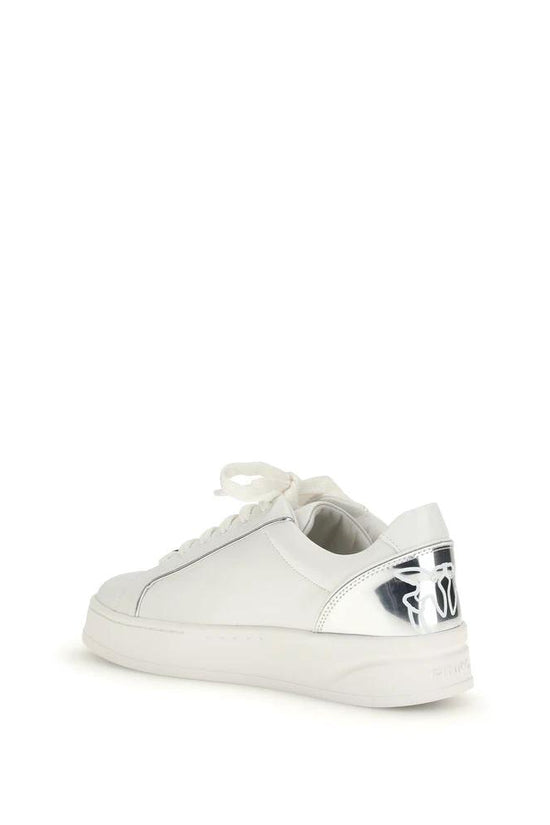 PINKO Weiße Bos Taurus Kalbsleder Low-Top-Sneaker by PINKO