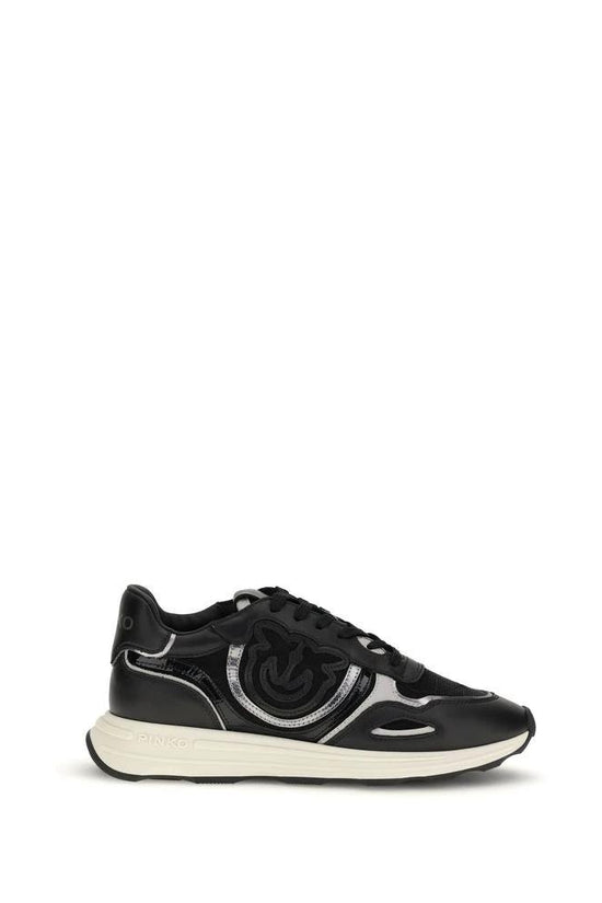 PINKO Schwarze Bos Taurus Kalbsleder Sneaker by PINKO