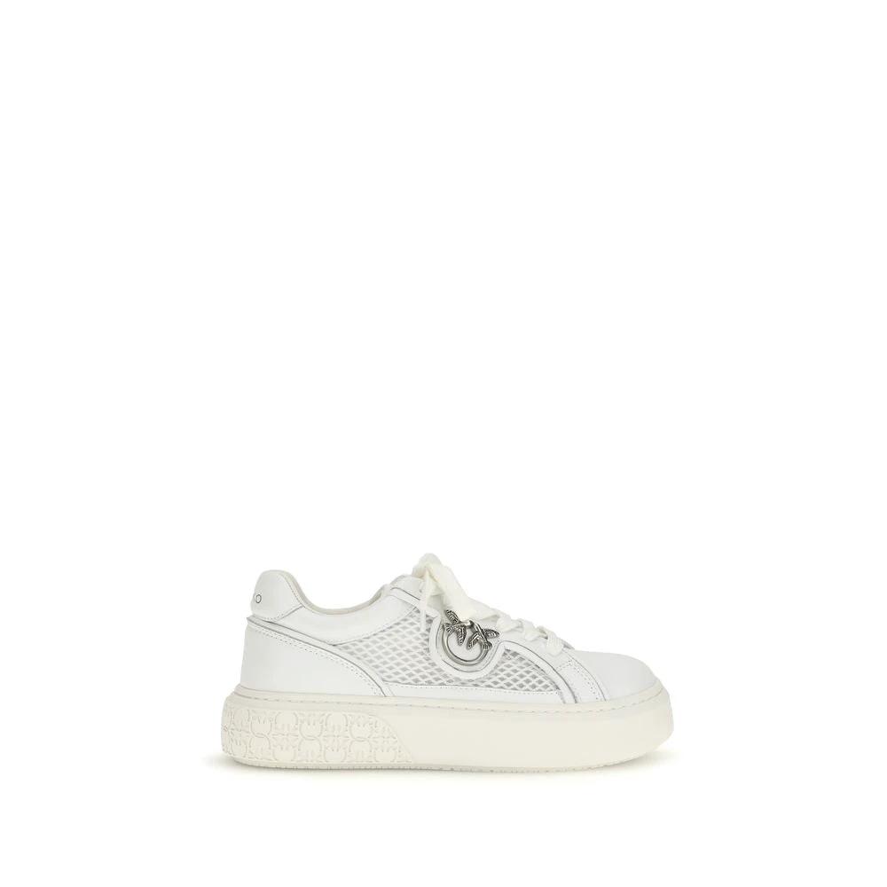 PINKO Weiße Bos Taurus Kalbsleder Plateau-Sneaker by PINKO