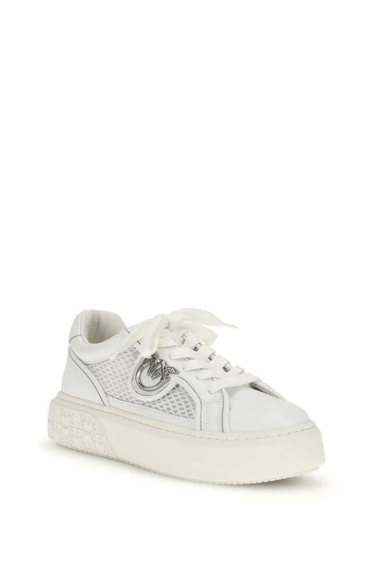 PINKO Weiße Bos Taurus Kalbsleder Plateau-Sneaker by PINKO