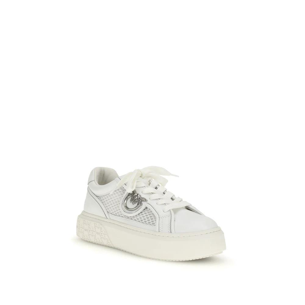 PINKO Weiße Bos Taurus Kalbsleder Plateau-Sneaker by PINKO