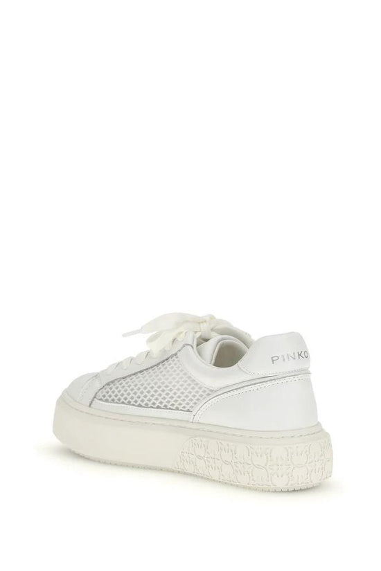 PINKO Weiße Bos Taurus Kalbsleder Plateau-Sneaker by PINKO
