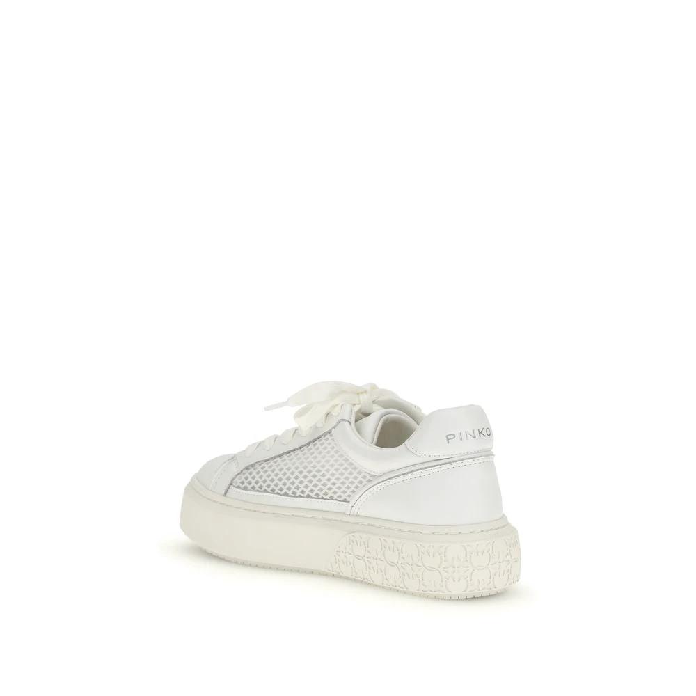 PINKO Weiße Bos Taurus Kalbsleder Plateau-Sneaker by PINKO