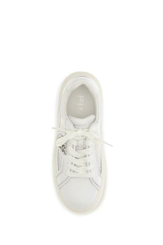 PINKO Weiße Bos Taurus Kalbsleder Plateau-Sneaker by PINKO