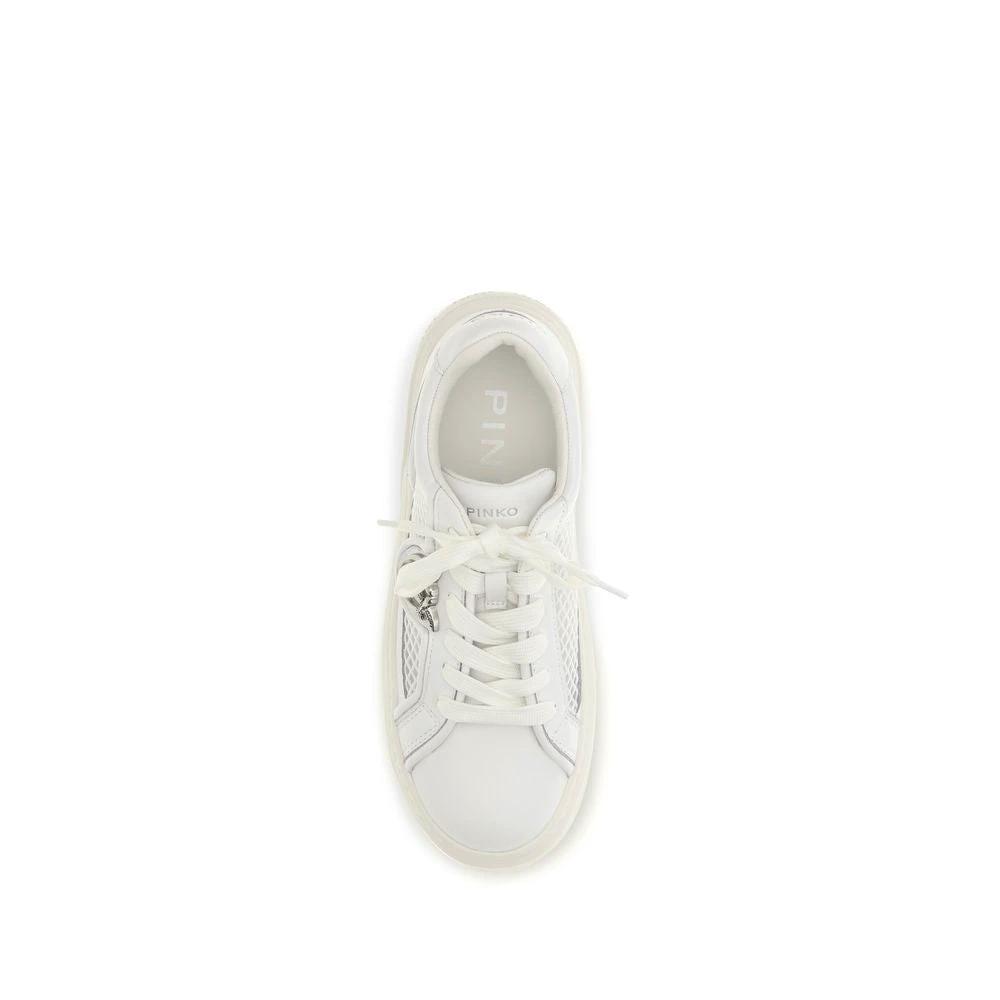 PINKO Weiße Bos Taurus Kalbsleder Plateau-Sneaker by PINKO