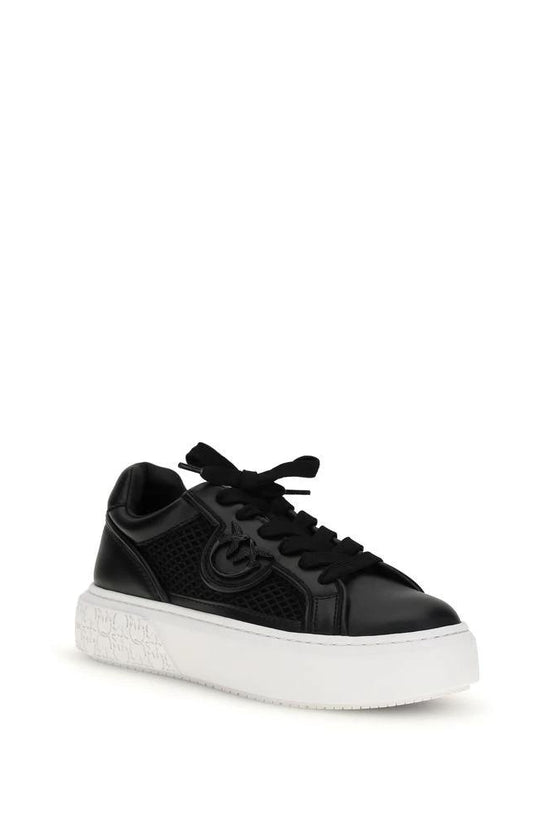 PINKO Schwarze Bos Taurus Kalbsleder Plateau-Sneaker by PINKO