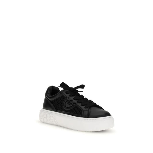 PINKO Schwarze Bos Taurus Kalbsleder Plateau-Sneaker by PINKO
