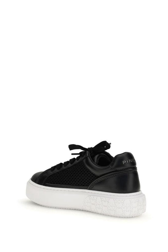 PINKO Schwarze Bos Taurus Kalbsleder Plateau-Sneaker by PINKO