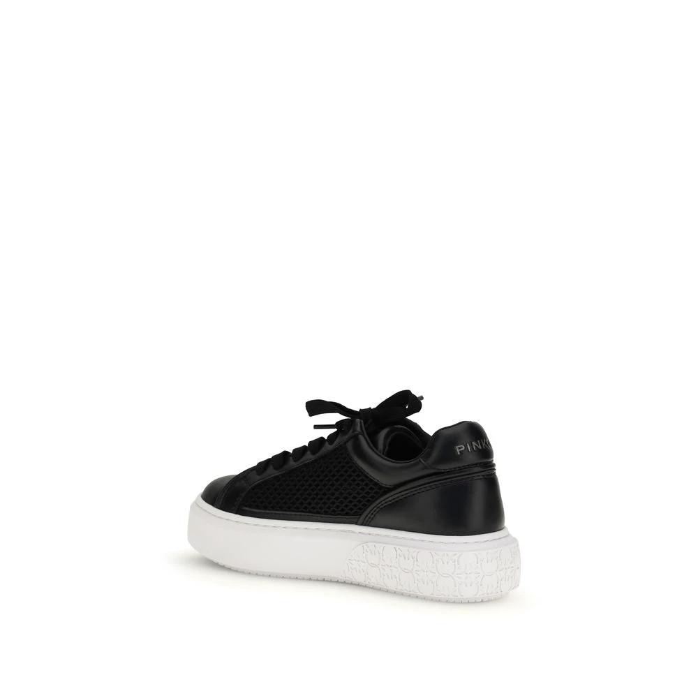 PINKO Schwarze Bos Taurus Kalbsleder Plateau-Sneaker by PINKO