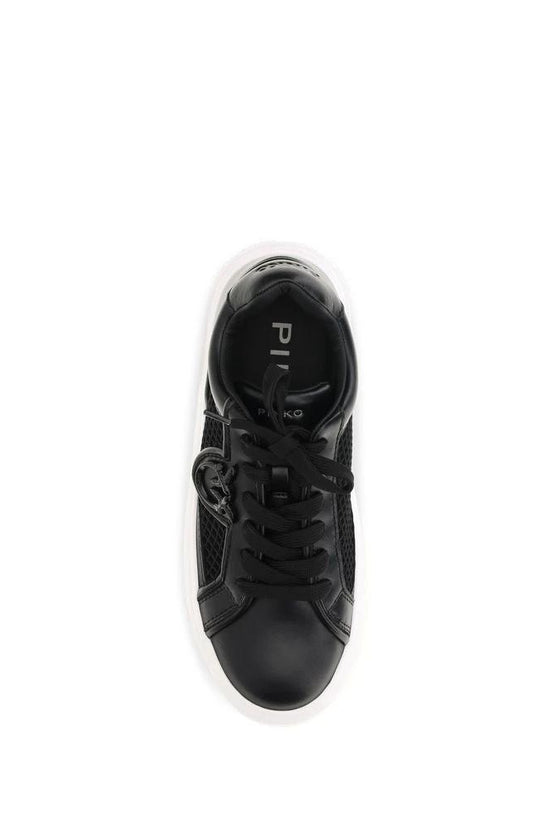 PINKO Schwarze Bos Taurus Kalbsleder Plateau-Sneaker by PINKO