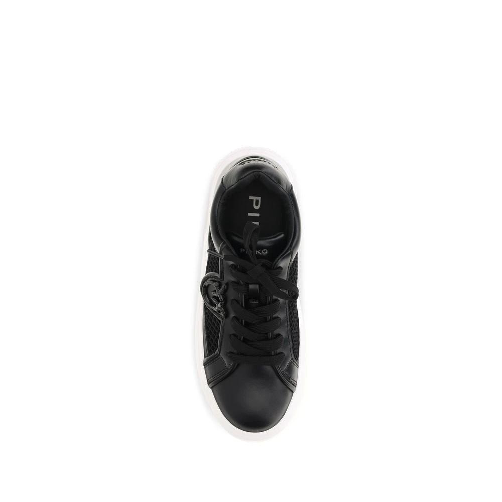 PINKO Schwarze Bos Taurus Kalbsleder Plateau-Sneaker by PINKO