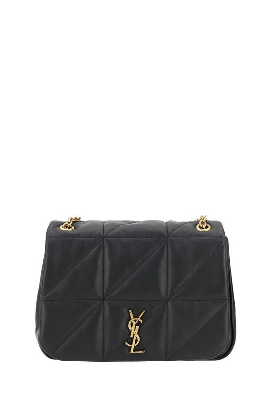 Saint Laurent Schwarze Bos Taurus Kalbsleder Schultertasche by Saint Laurent