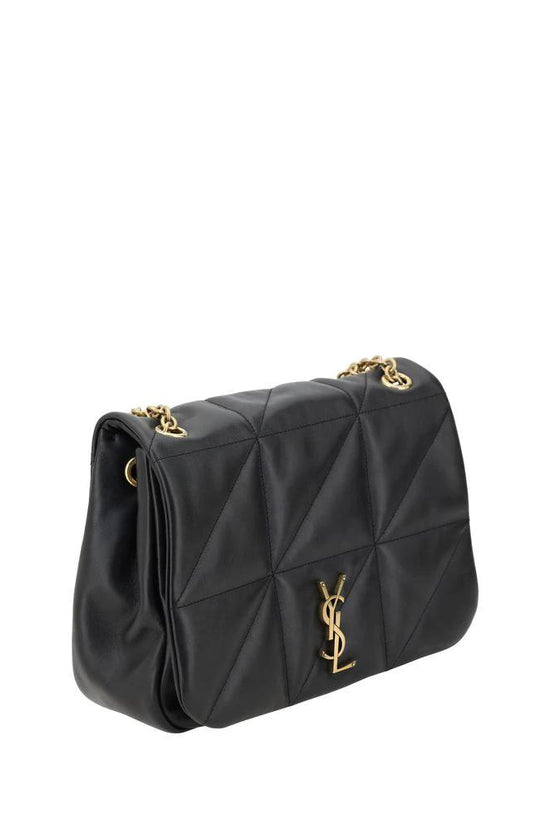 Saint Laurent Schwarze Bos Taurus Kalbsleder Schultertasche by Saint Laurent