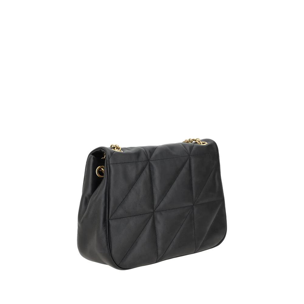 Saint Laurent Schwarze Bos Taurus Kalbsleder Schultertasche by Saint Laurent