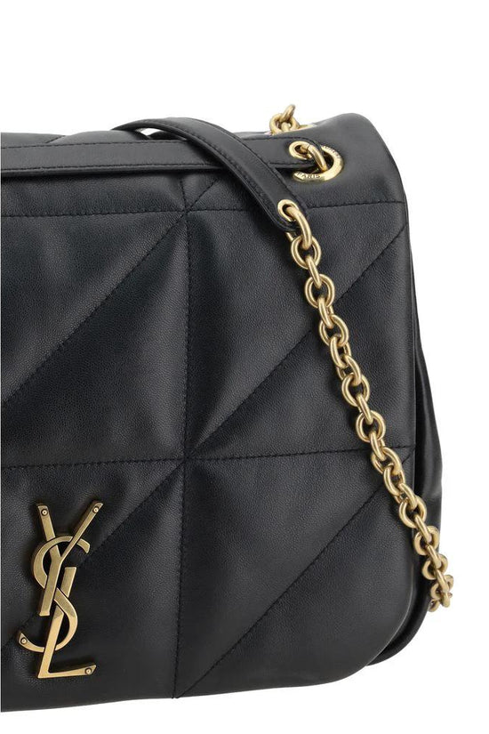 Saint Laurent Schwarze Bos Taurus Kalbsleder Schultertasche by Saint Laurent