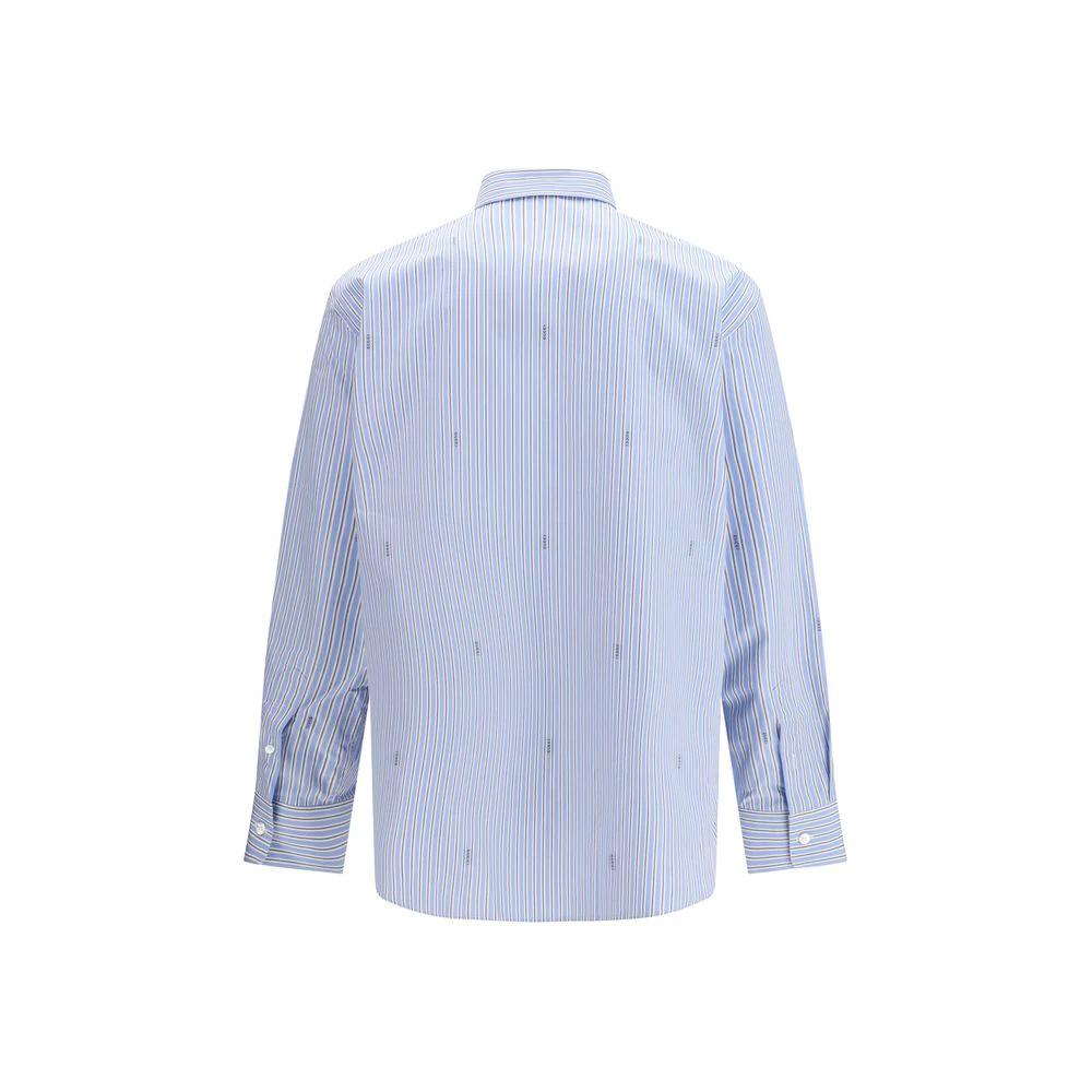Gucci Blaues Baumwollhemd mit Muster by Gucci