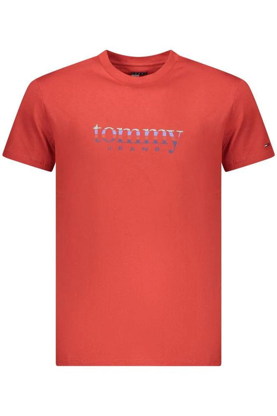 Tommy Hilfiger Rotes Baumwoll-T-Shirt für Herren by Tommy Hilfiger