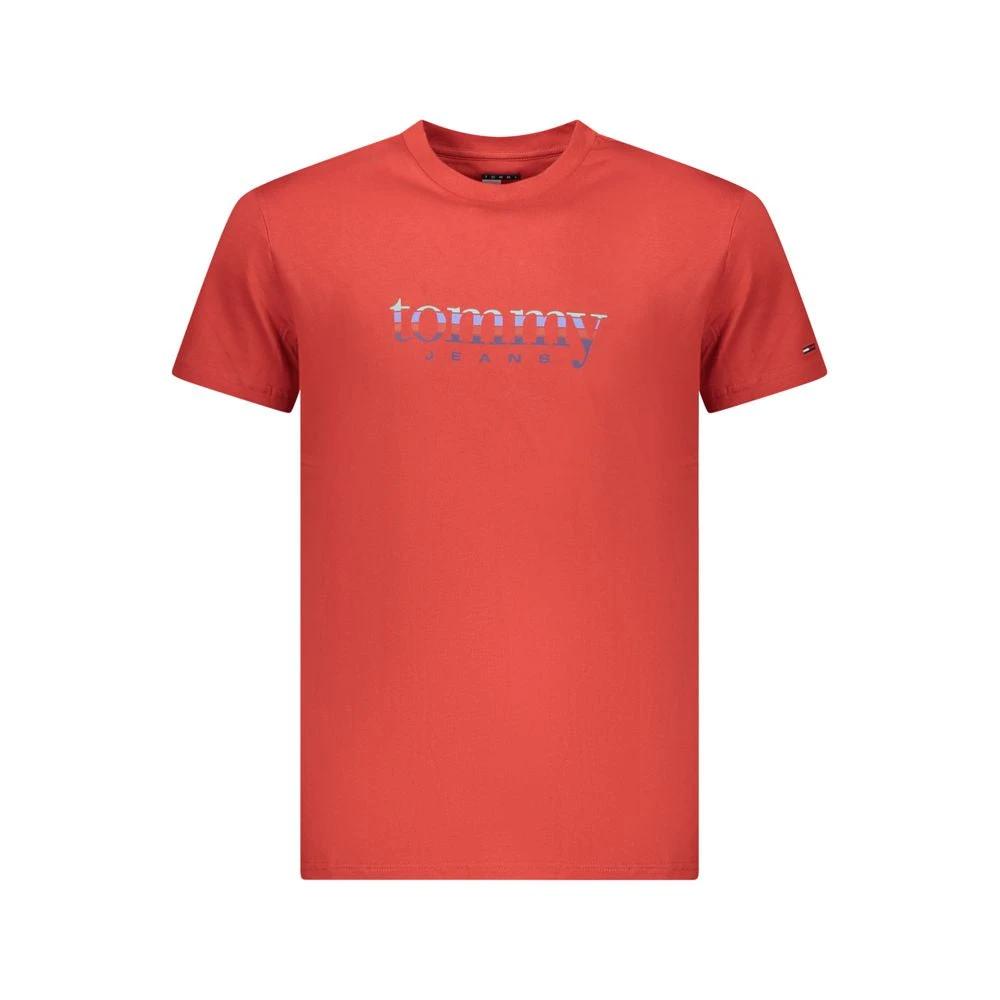 Tommy Hilfiger Rotes Baumwoll-T-Shirt für Herren by Tommy Hilfiger